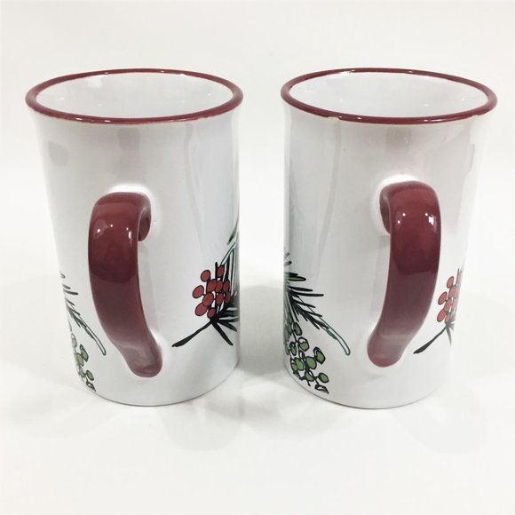 Harry & David Holly Berry Coffee / Tea Mug Set - Picture 3 of 6